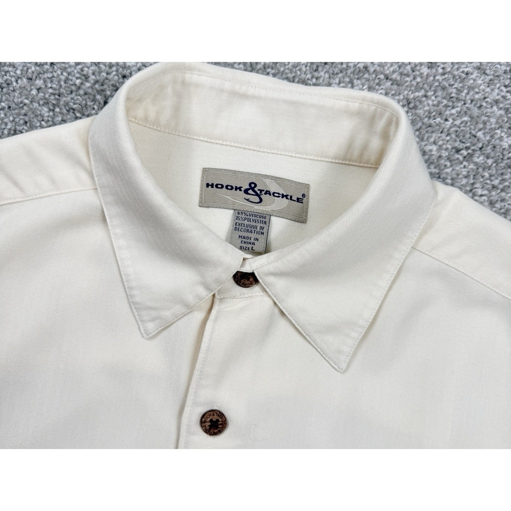 Hook & Tackle Mens Large White Fishing Shirt The Usual Suspects Embroidery